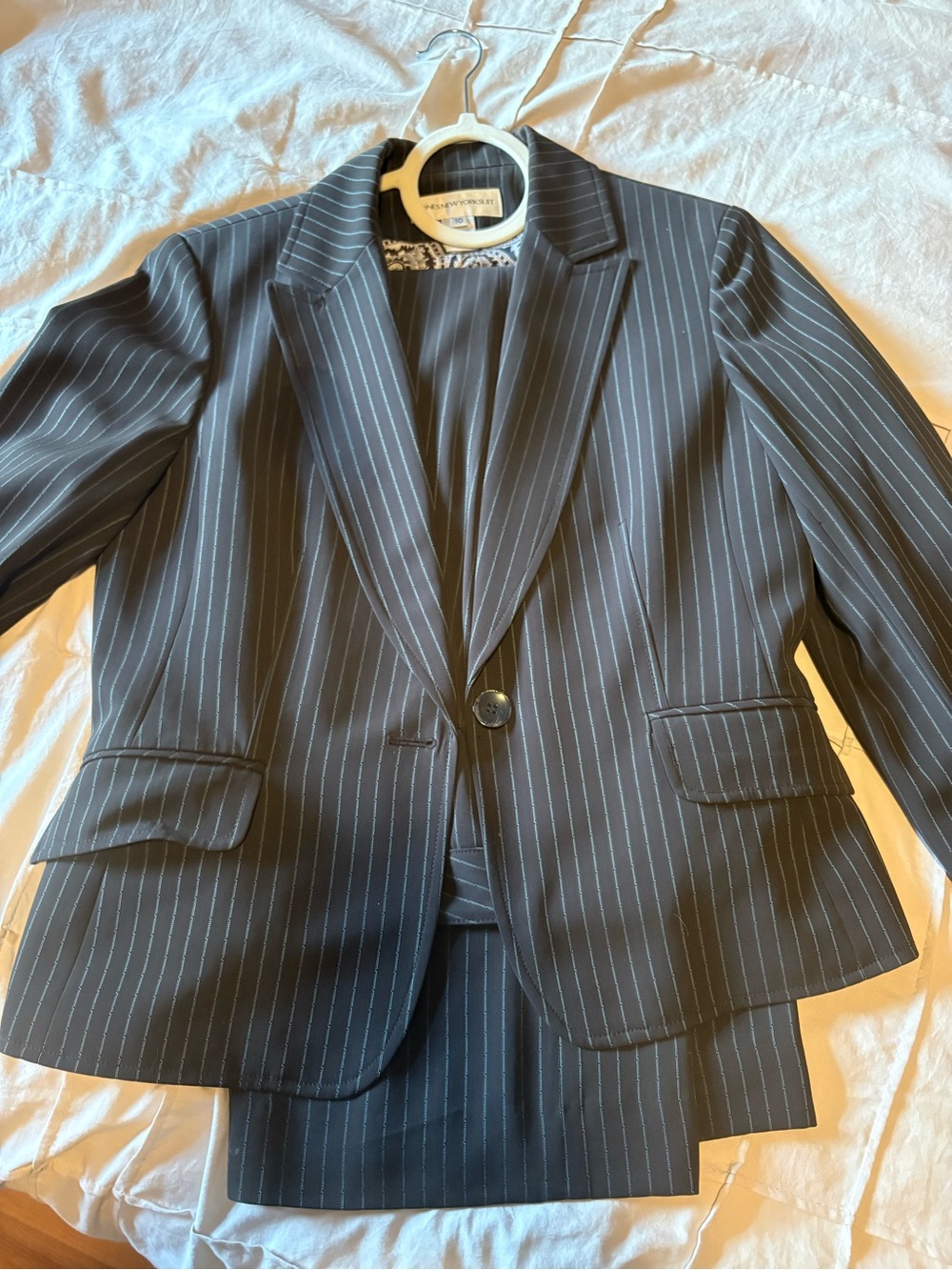 Jones New York Black Pinstripe Women's Suit Jacket